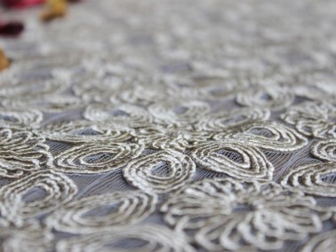 Yıldız Kordone Single Table Cloth Cappucino - Thumbnail