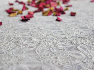 Yıldız Kordone Single Table Cloth Cream - Thumbnail