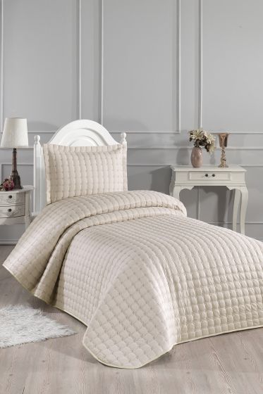 Yıldız Single Quilted Bedspread Cappucino