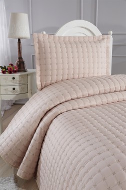 Yıldız Single Quilted Bedspread Cappucino - Thumbnail