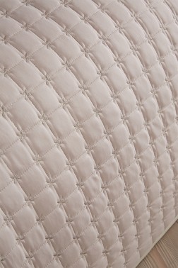 Yıldız Single Quilted Bedspread Cappucino - Thumbnail