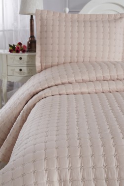 Yıldız Single Quilted Bedspread Cappucino - Thumbnail