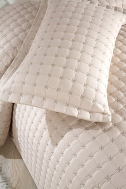 Yıldız Single Quilted Bedspread Cappucino - Thumbnail