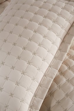 Yıldız Single Quilted Bedspread Cappucino - Thumbnail