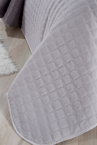 Yıldız Single Quilted Bedspread Gray