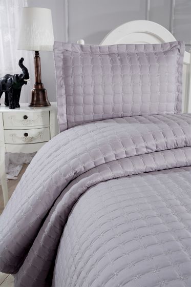 Yıldız Single Quilted Bedspread Gray