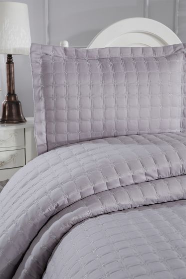 Yıldız Single Quilted Bedspread Gray