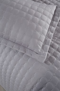 Yıldız Single Quilted Bedspread Gray - Thumbnail