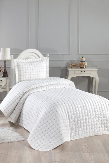 Yıldız Single Quilted Bedspread Cream