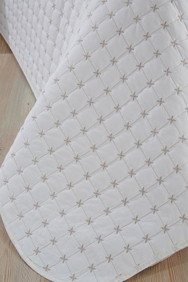 Yıldız Single Quilted Bedspread Cream