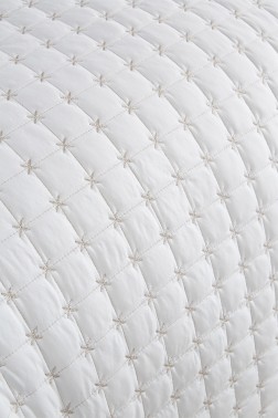 Yıldız Single Quilted Bedspread Cream - Thumbnail