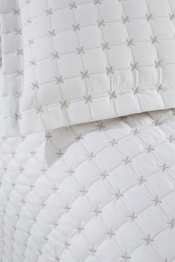 Yıldız Single Quilted Bedspread Cream - Thumbnail