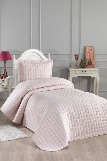 Yıldız Single Quilted Bedspread Powder