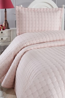 Yıldız Single Quilted Bedspread Powder - Thumbnail