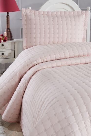 Yıldız Single Quilted Bedspread Powder