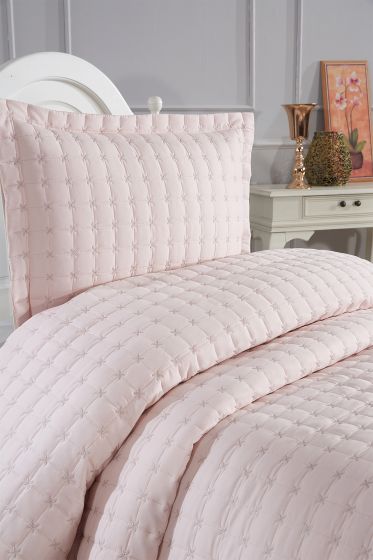 Yıldız Single Quilted Bedspread Powder