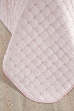 Yıldız Single Quilted Bedspread Powder - Thumbnail