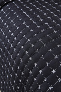 Yıldız Single Quilted Bedspread Black - Thumbnail