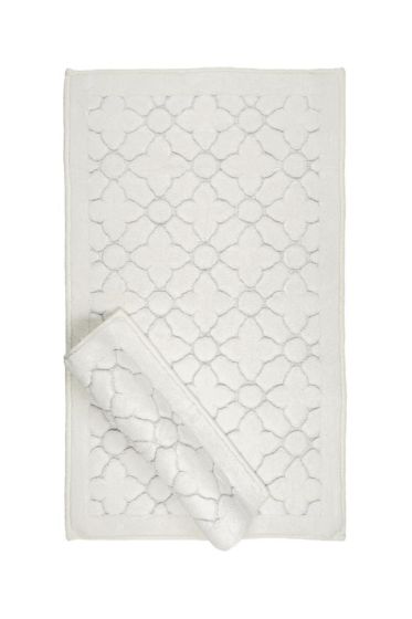 Yonca Bath Mat Set 2 pcs, 60 x 100, 50 x 60, %100 Cotton Fabric Cream