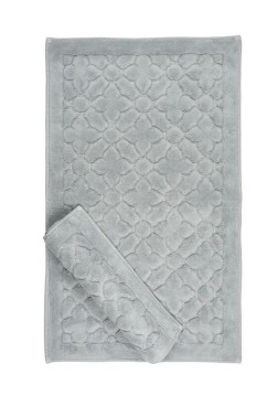 Çeyiz Diyarı - Yonca Bath Mat Set 2 pcs, 60 x 100, 50 x 60, %100 Cotton Fabric Gray Çeyiz Diyarı - Yonca Bath Mat Set 2 pcs, 60 x 100, 50 x 60, %100 Cotton Fabric Gray