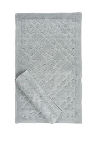 Yonca Bath Mat Set 2 pcs, 60 x 100, 50 x 60, %100 Cotton Fabric Gray