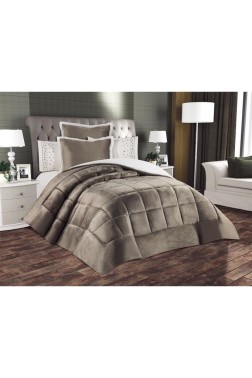 Yumi Bridal Set 6pcs, Comforter 220x240, Sheet 240x260, King Size, Double Size, Cotton Fabric, Brown - Thumbnail