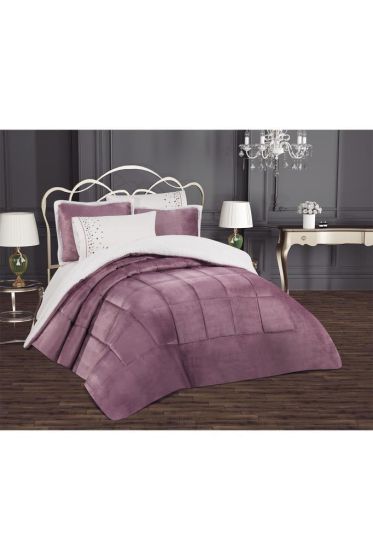 Yumi Bridal Set 6pcs, Comforter 220x240, Sheet 240x260, King Size, Double Size, Cotton Fabric, Plum