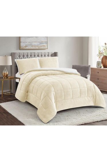 Yumi Comforter Set 220x240 cm, Double Size, Full Bed, Cotton/Polyester Fabric Cream
