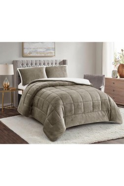 Yumi Comforter Set 220x240 cm, Double Size, Full Bed, Cottton/Polyester Fabric Brown - Thumbnail
