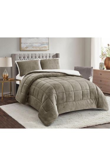 Yumi Comforter Set 220x240 cm, Double Size, Full Bed, Cottton/Polyester Fabric Brown