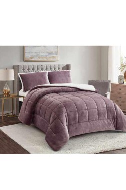 Yumi Comforter Set 220x240 cm, Double Size, Full Bed, Cottton/Polyester Fabric Dry Rose - Thumbnail