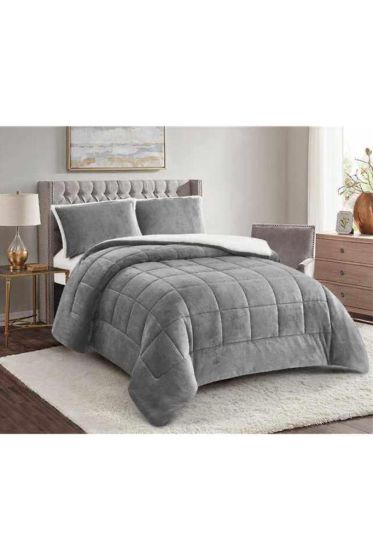 Yumi Comforter Set 220x240 cm, Double Size, Full Bed, Cottton/Polyester Fabric Gray