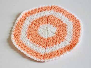 Dowry World - Round Triangle Wash Cloth - Orange White Dowry World - Round Triangle Wash Cloth - Orange White