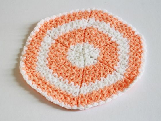 Round Triangle Wash Cloth - Orange White
