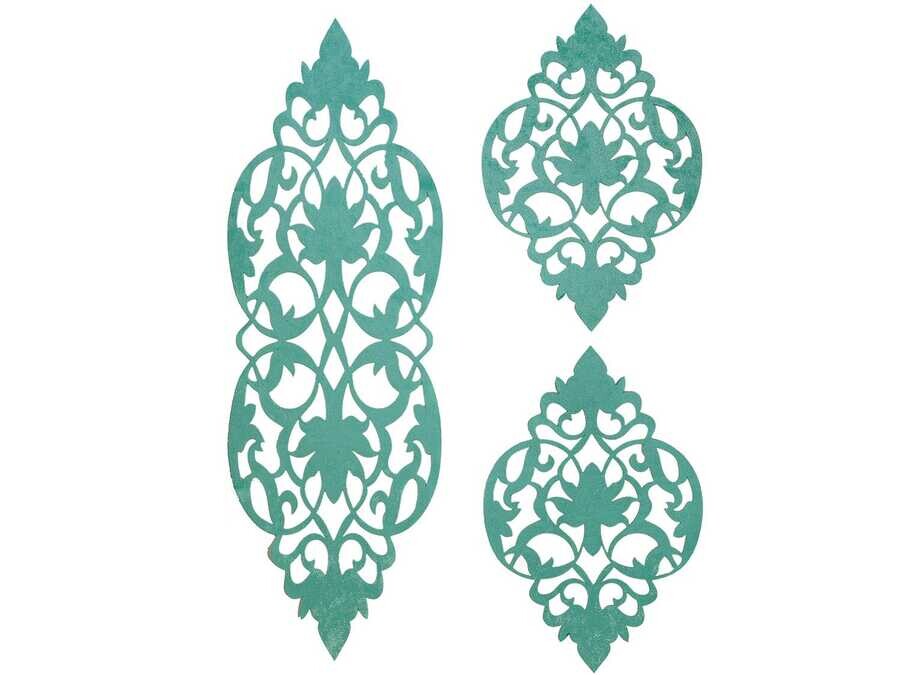 Dowry World - Zambak Velvet Living Room Set 3 Pieces Spring Green