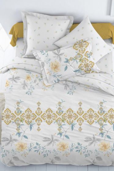 Zana Bedding Set 3 Pcs, Duvet Cover 160x200, Sheet 160x240, Pillowcase, Single Size, Self Patterned, Queen Bed Daily use