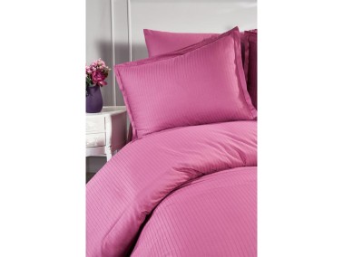 Zarif Satin Double Size Duvet Cover Set, Duvet Cover 200x220, Sheet 240x260, Plum Color - Thumbnail