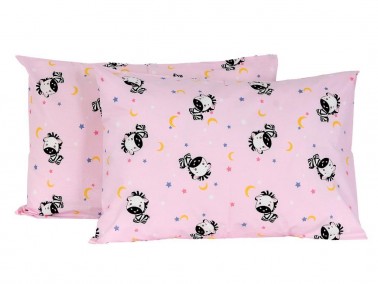 Zebra 2 pcs Pillowcase Pink - Thumbnail