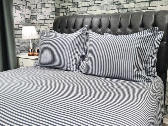 Zebra Bedding Set, Duvet Cover 200x220, Sheet 240x250 Double Size, Gray