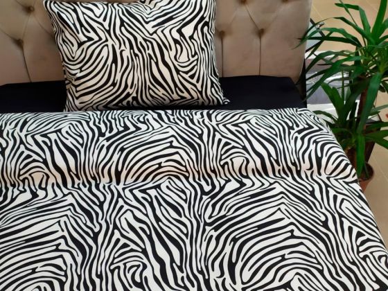 Zebra Desenli Tek Kişilik Yatak Örtüsü Siyah Beyaz