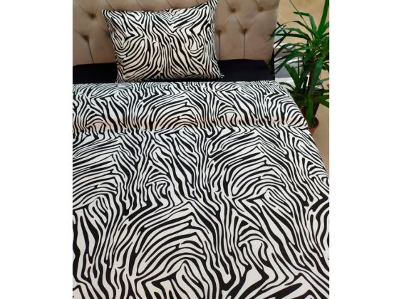 Zebra Desenli Tek Kişilik Yatak Örtüsü Siyah Beyaz