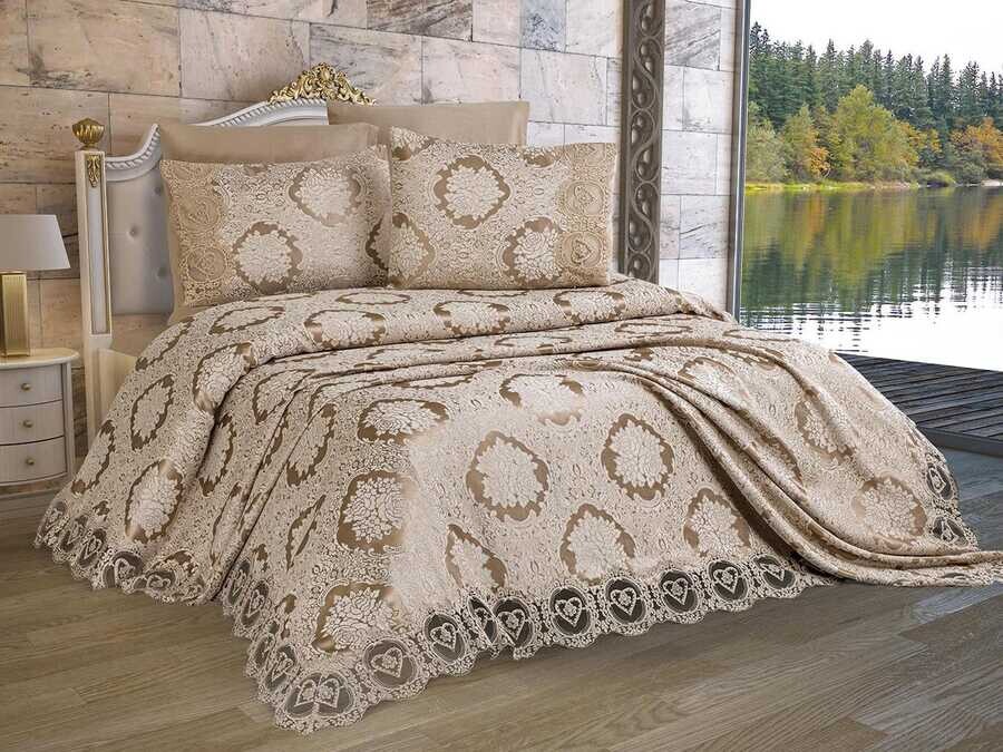 Dowry World - Zemra طقم غطاء صيفي مزدوج(لشخصين) لون كابتشينو