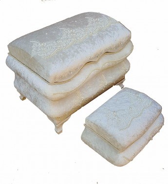 Dowry World - Zerda Velvet Luxury 2 Pack Dowry Chest Cream Dowry World - Zerda Velvet Luxury 2 Pack Dowry Chest Cream